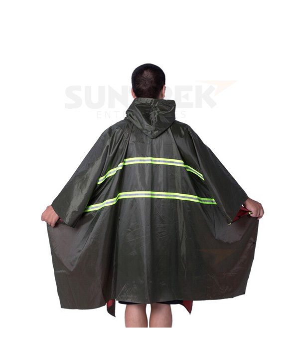 Poncho Raincoat with Back Reflector