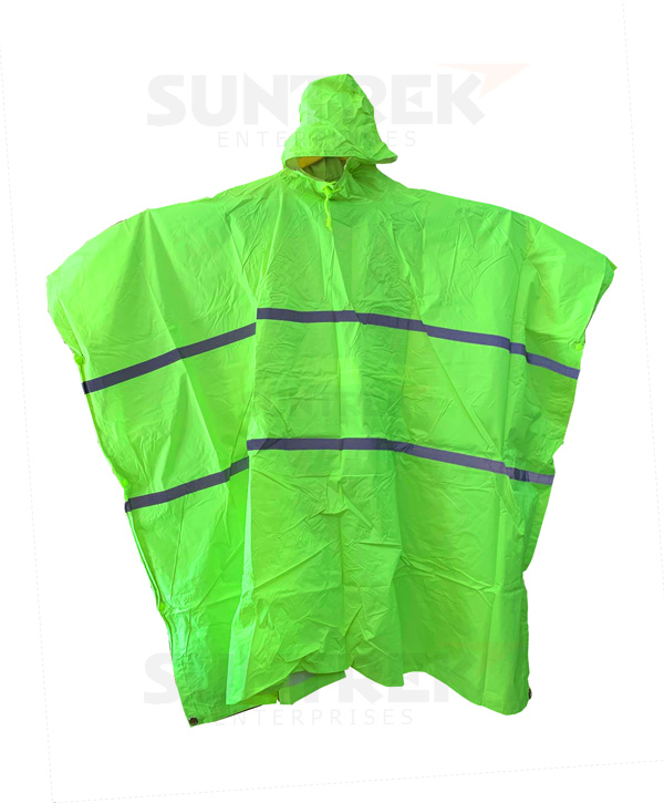 Poncho Raincoat Polyerster Outer PVC inner Reflectorized