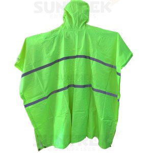 Poncho Raincoat Polyerster Outer PVC inner Reflectorized